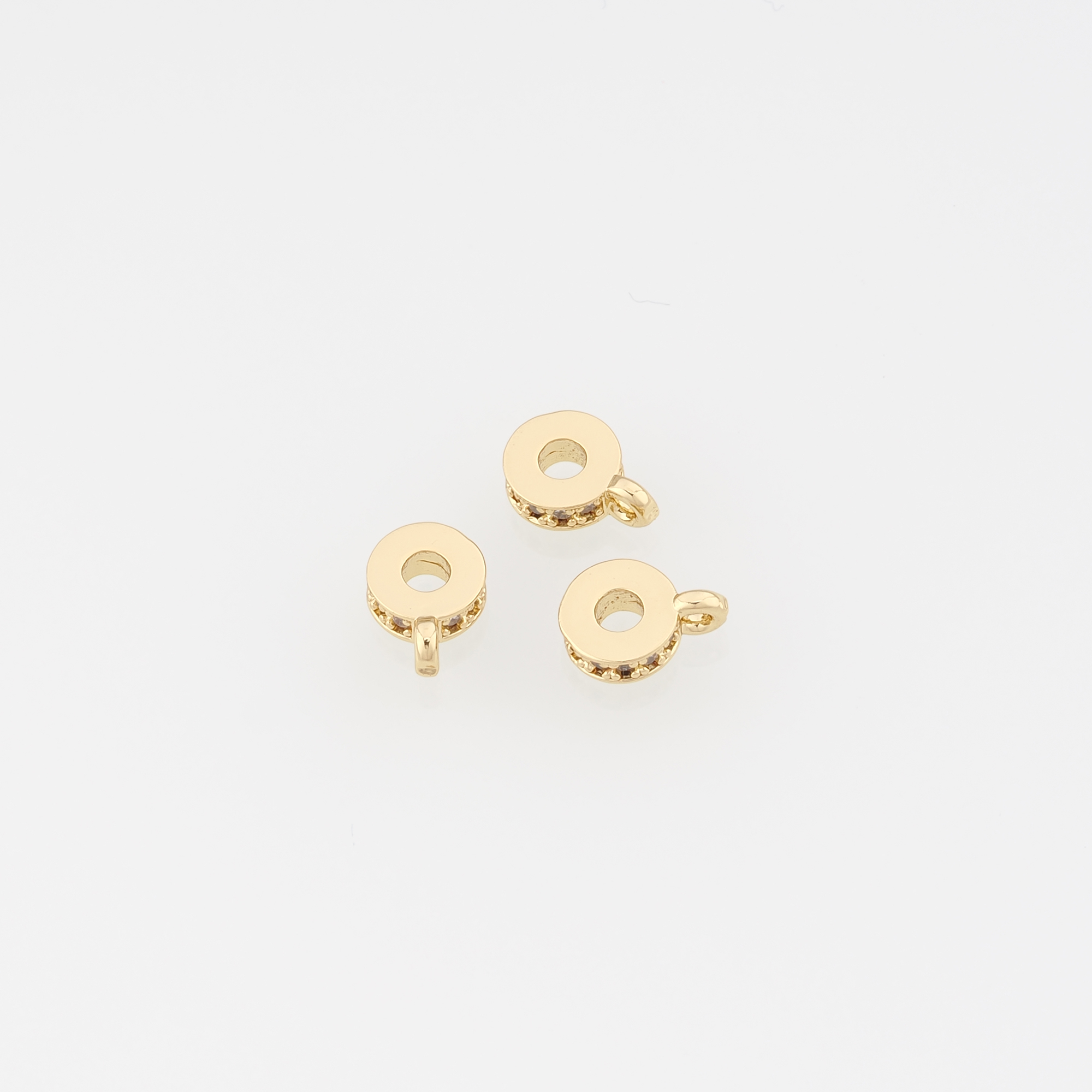 18K Gold Filled Round Pendant Clasp,Bail Connector for DIY Jewelry Necklace Bracelet