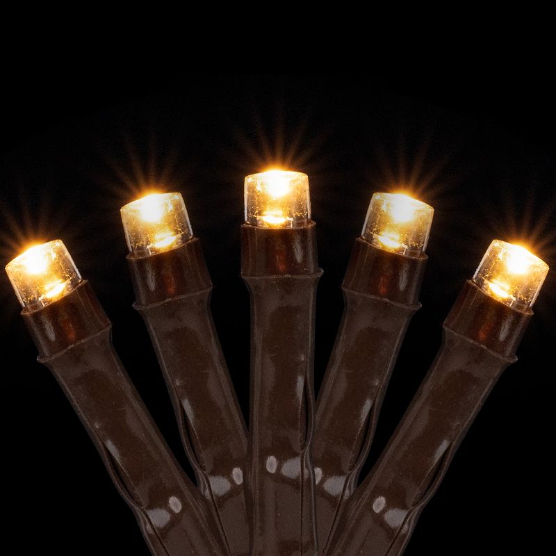 Northlight LED Wide Angle Christmas Lights - Warm White - 10' Brown Wire - 20ct