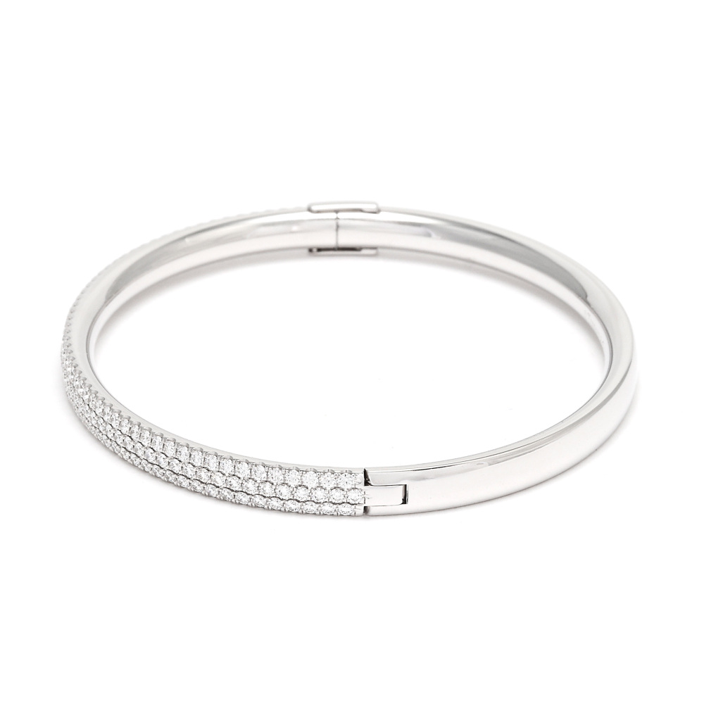 Tiffany & Co. Metro Hinge Bracelet 18K White Gold Diamond