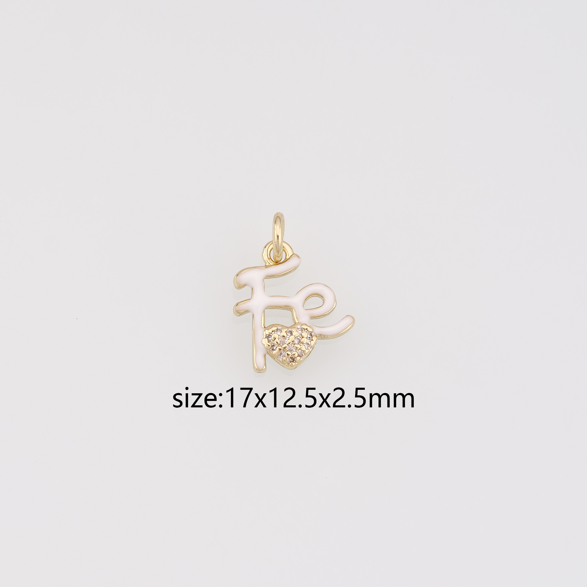 18K Gold Filled Fe Pendant,Enamel Fe Charm Earrings Necklace for DIY Jewelry Making Supply