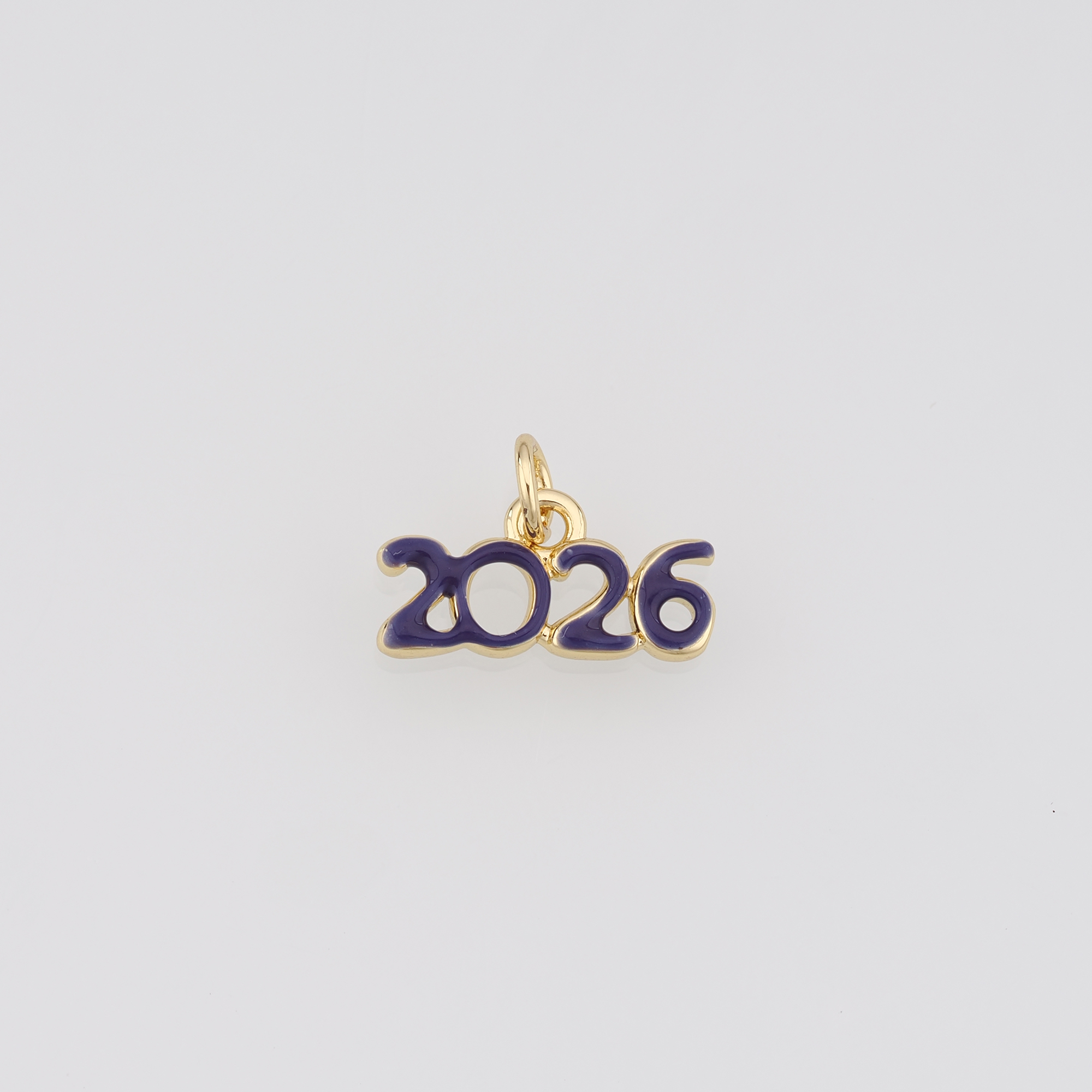 18K Gold Filled Year 2026 Pendant,Enamel 2026 Number Charm Earrings Necklace for DIY Jewelry Making Supply