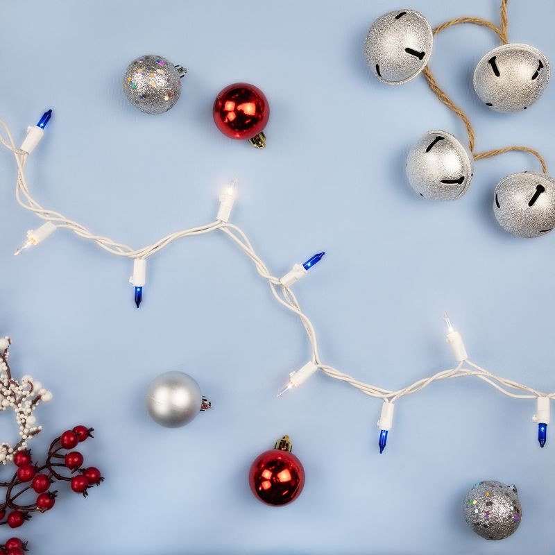 Northlight Mini Incandescent Christmas Lights - Blue and Clear - 10' White Wire - 50ct