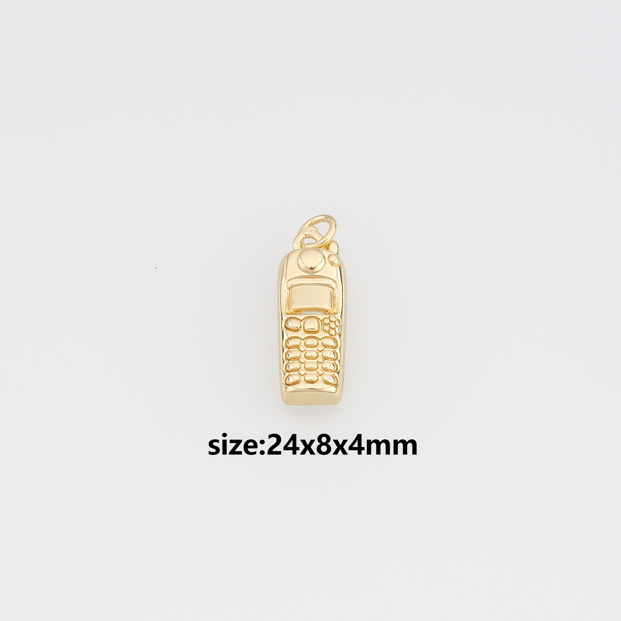 18K Gold Filled Cellphone Pendant,Dainty Cellphone Charm Earrings Necklace for DIY Jewelry Making Supply