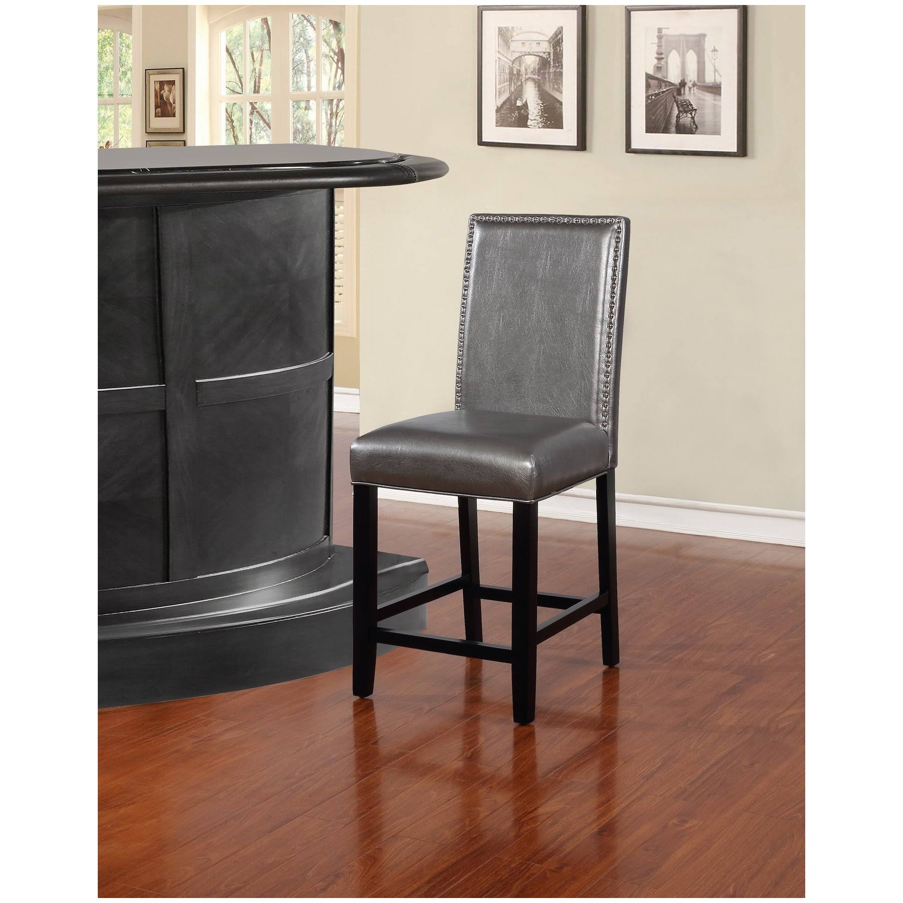 Linon Stevie Counter Stool, Black Pewter