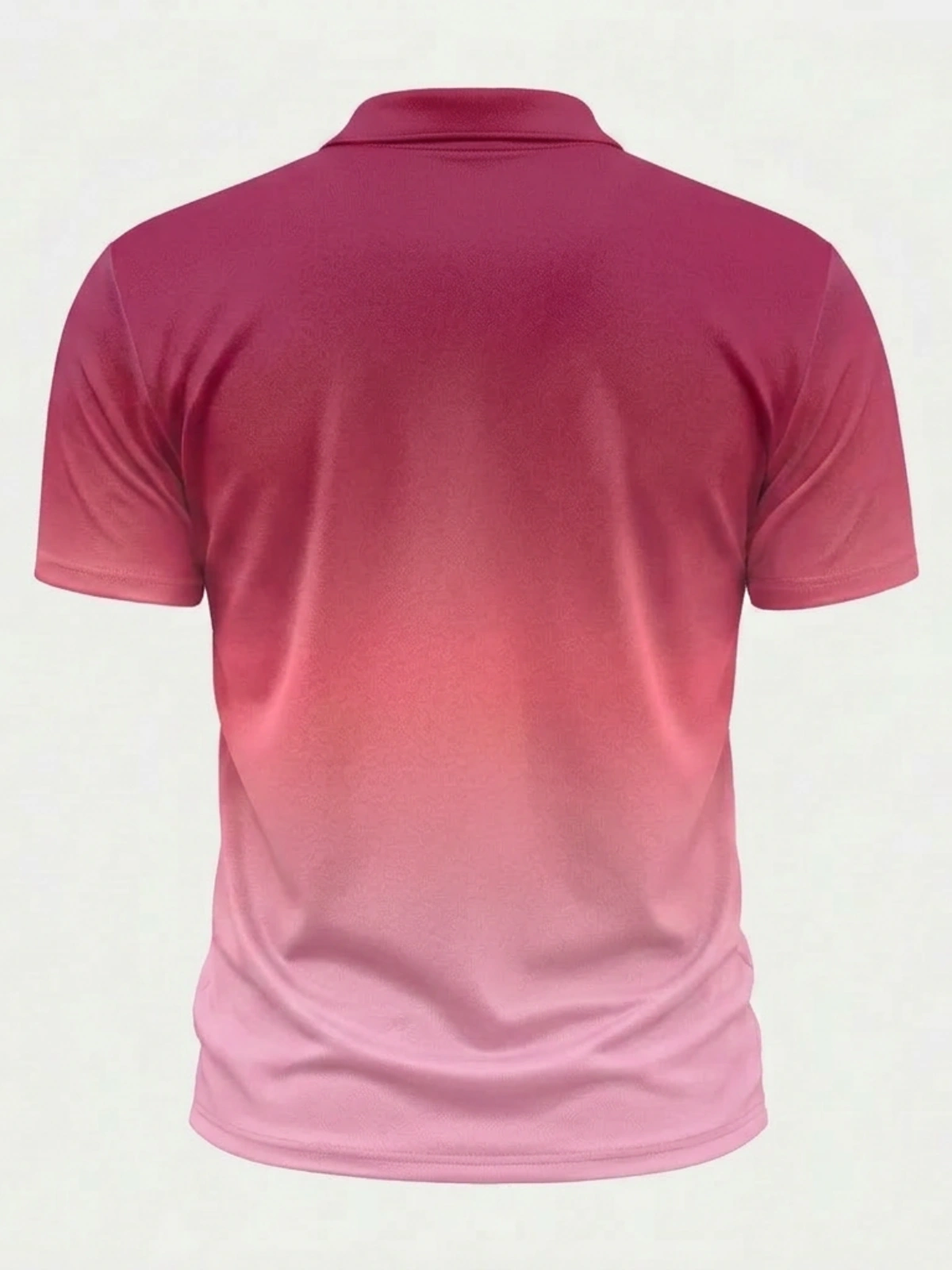 Moisture Wicking Golf Polo 3D Pink Ombre Gradient Button Short Sleeve Golf Polo Shirt