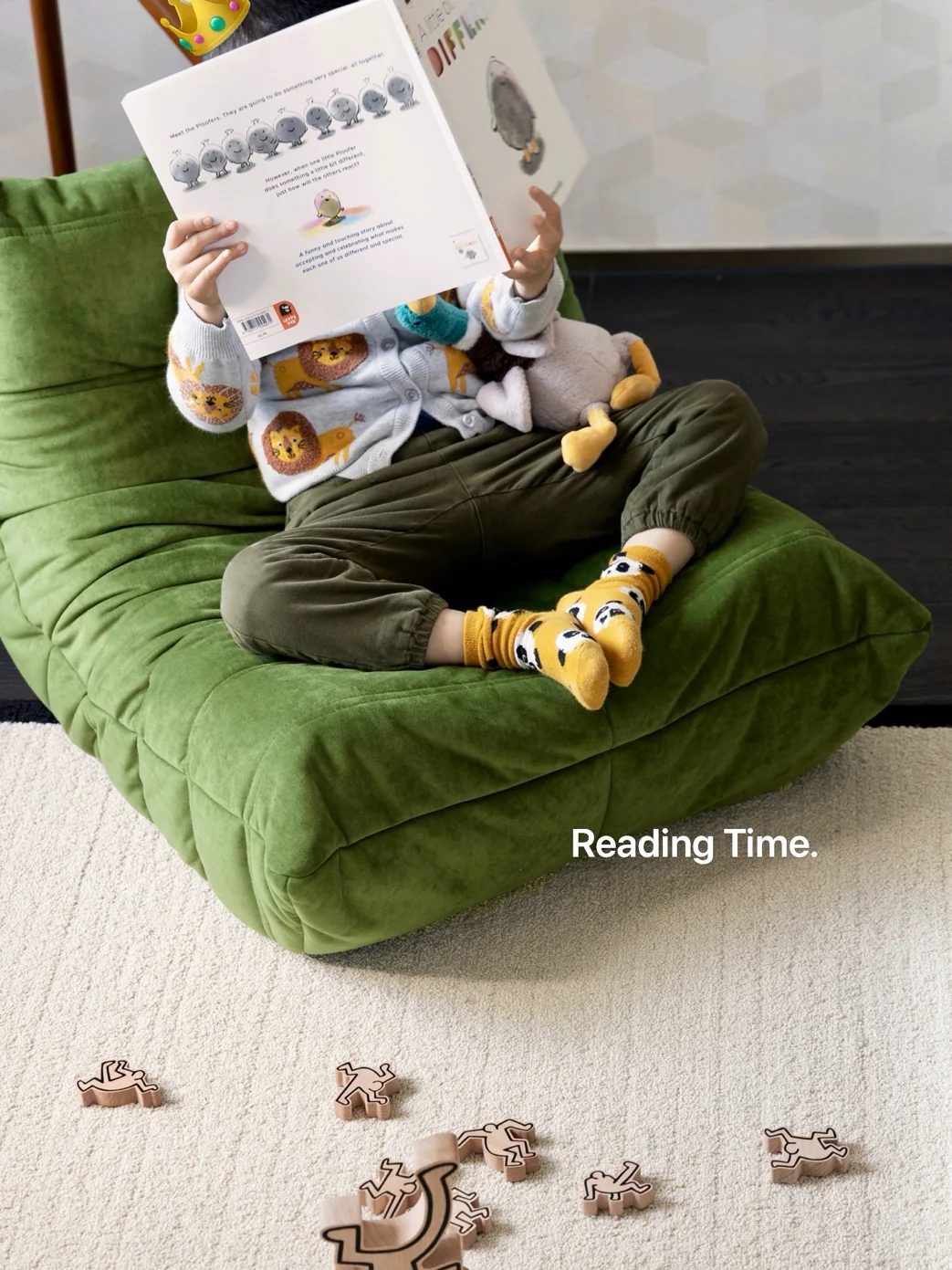 CH084 - Kids Collection: Togo Mini Caterpillar Sofa, Storybook Chair, Compact