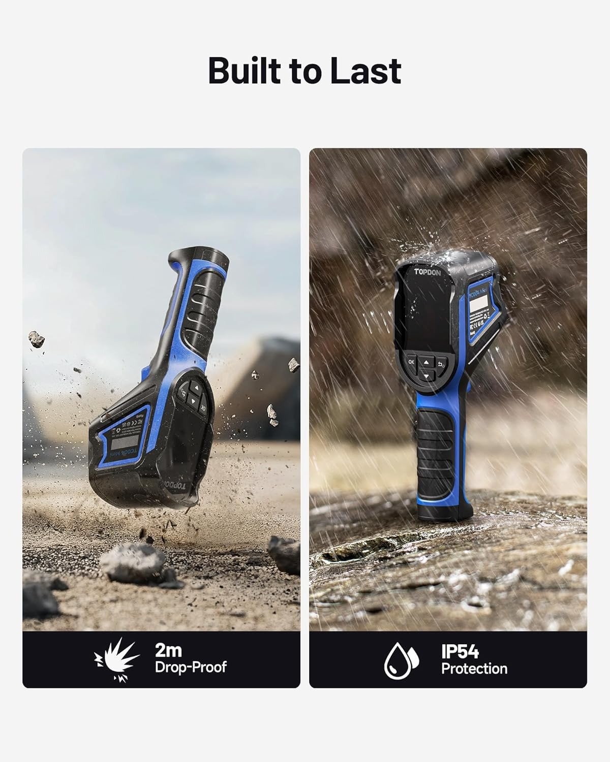 Mini Thermal Imaging Camera, 240 x 240 TISR Resolution, 15-Hour Battery Life, 128 x 128 IR Resolution, 25Hz Handheld Infrared Camera with High/Low Temp Alerts, Auto Shutdown- Blue