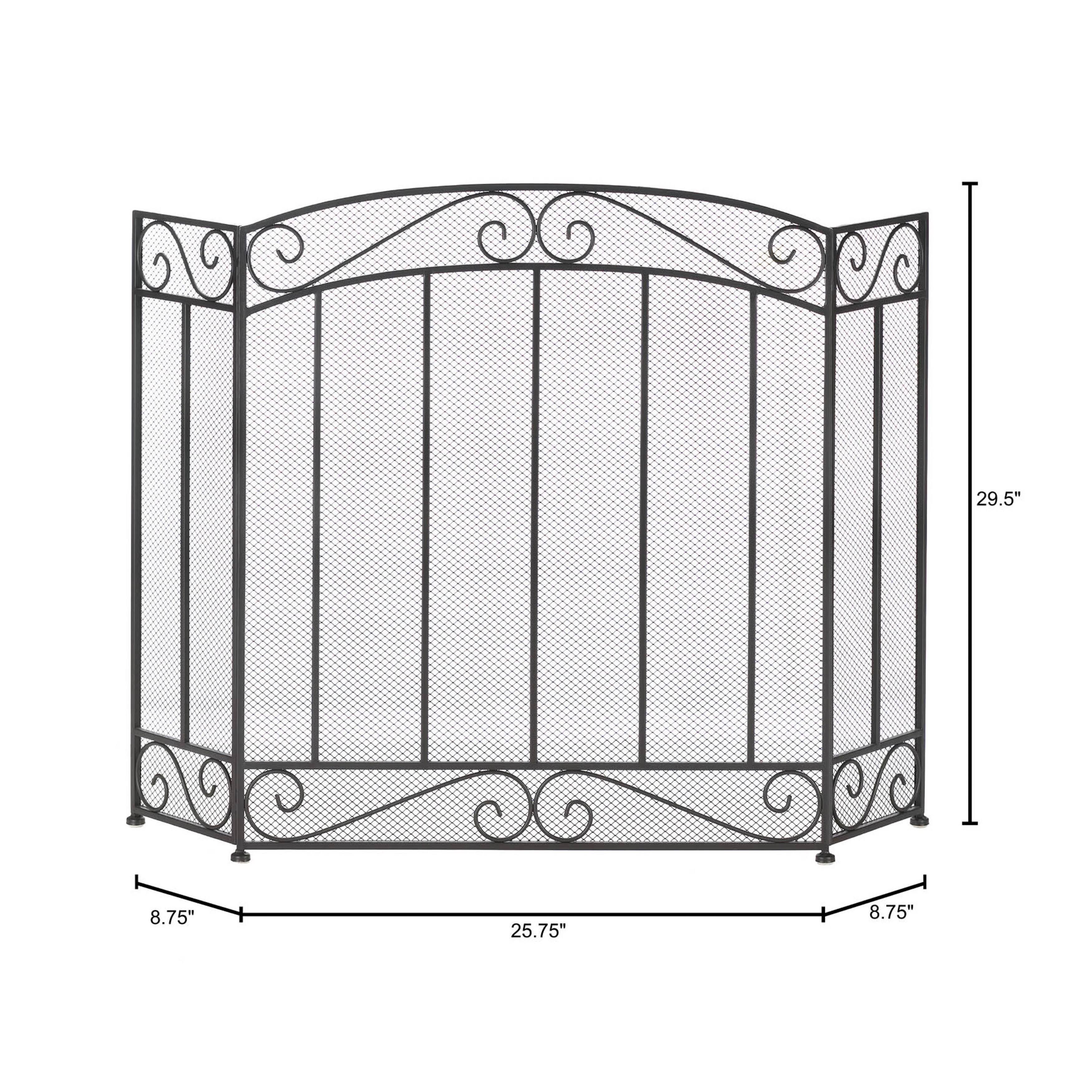 Zingz u0026 Thingz Tuscan-design Fireplace Screen, 4505039V, Black