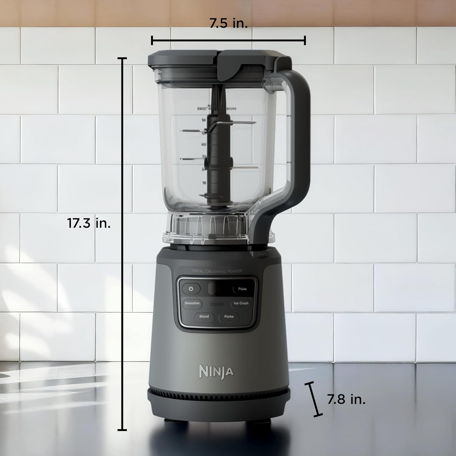 Full-Size Blender, 5-Cup Food Processor & 18 oz To-Go Cup | Total Crushing Tech, Presets for Smoothies, Ice Crush, Purees & Extracts | 1200 Watt