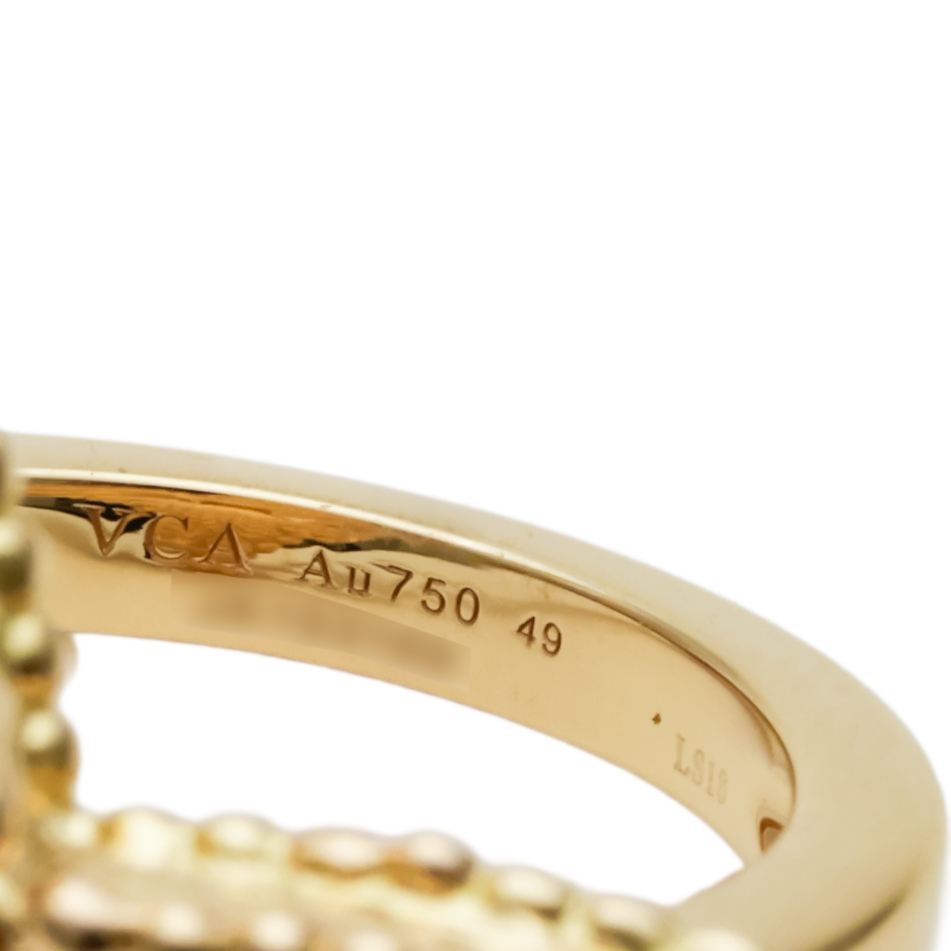 Van Cleef & Arpels Lucky Alhambra Papillon Ring 18K Yellow Gold Mother of Pearl