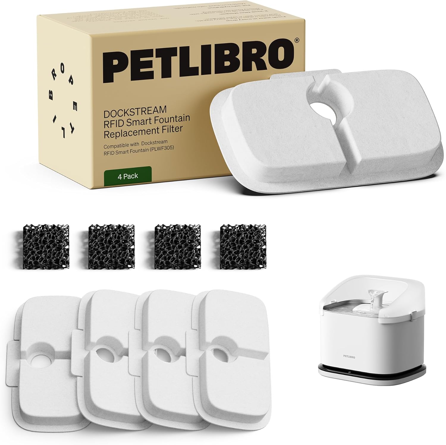 PETLIBRO Upgrade Cat Water Fountain Stainless Steel Tray, Dockstream 2 Cat Fountain Indoor, 3L/101oz Auto Cat Fountains for Drinking, App Monitoring Pet Water Fountain Dog, 5G WiFi Cat Water Dispenser