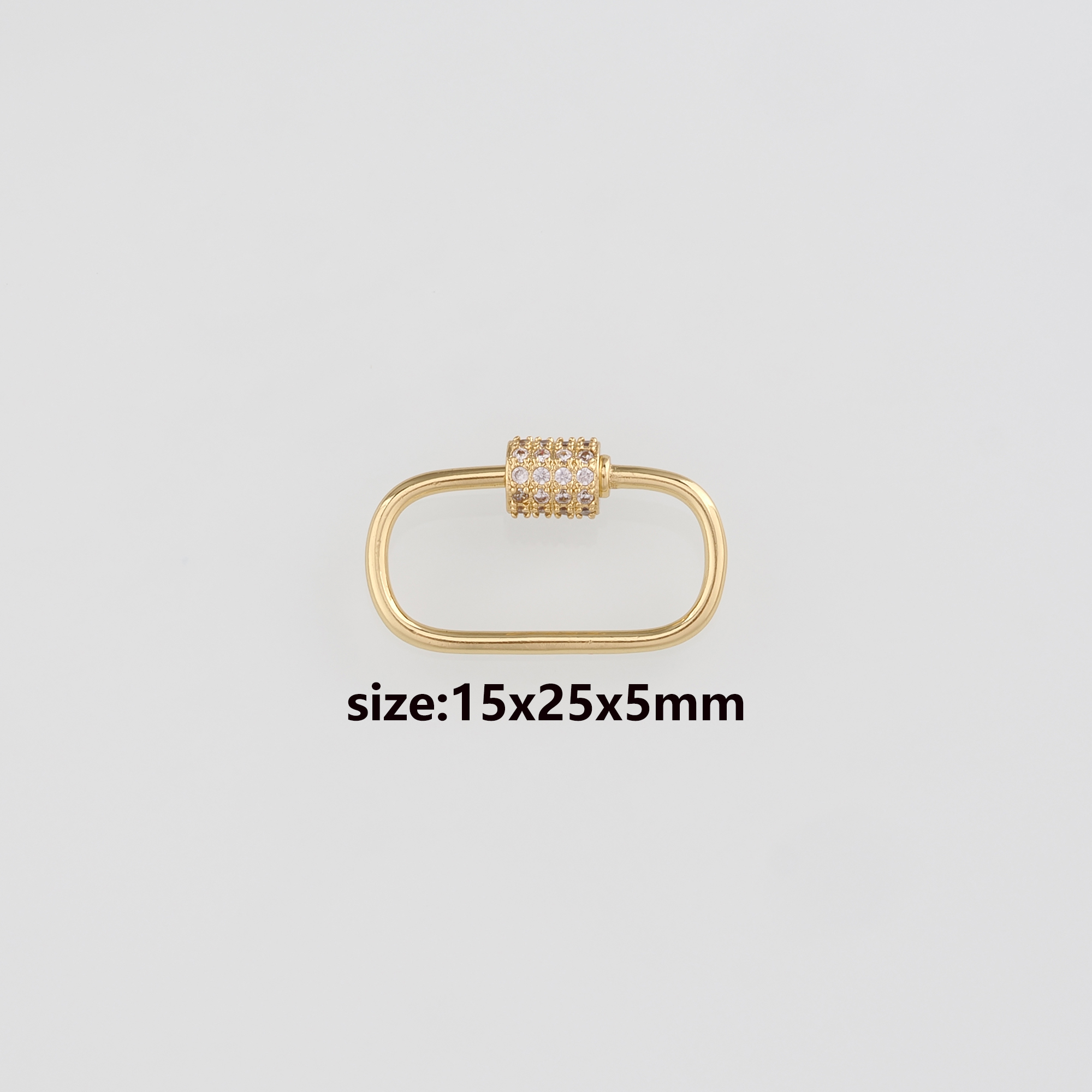 18K Gold Filled Oval Carabiner Clips,Dainty Oval Screw Clasp Lock for DIY Jewelry Finding Necklace Bracelet