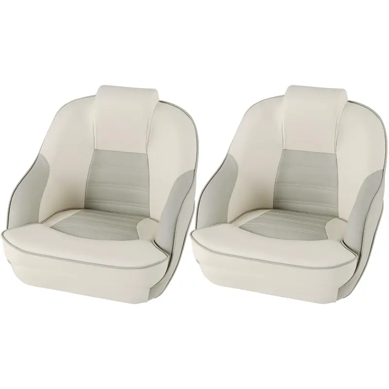 Waterproof Pontoon Captain Seat – Bucket Style with Thick Sponge Padding & PVC Leather Cover