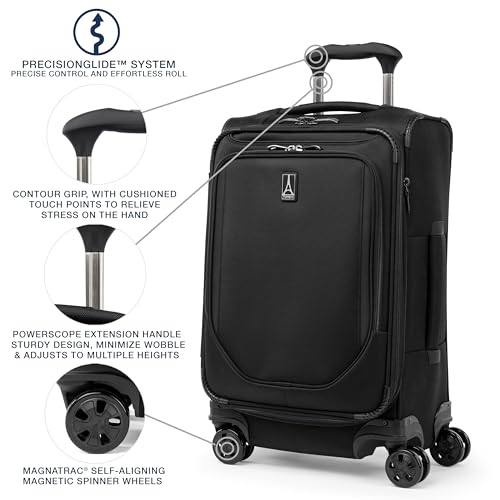 Travelpro Crew Classic Lightweight Softside Expandable Checked Luggage, 8 Wheel Spinner Suitcase, TSA Lock, Men and Women, Checked Large 29-Inch, Patriot Blue