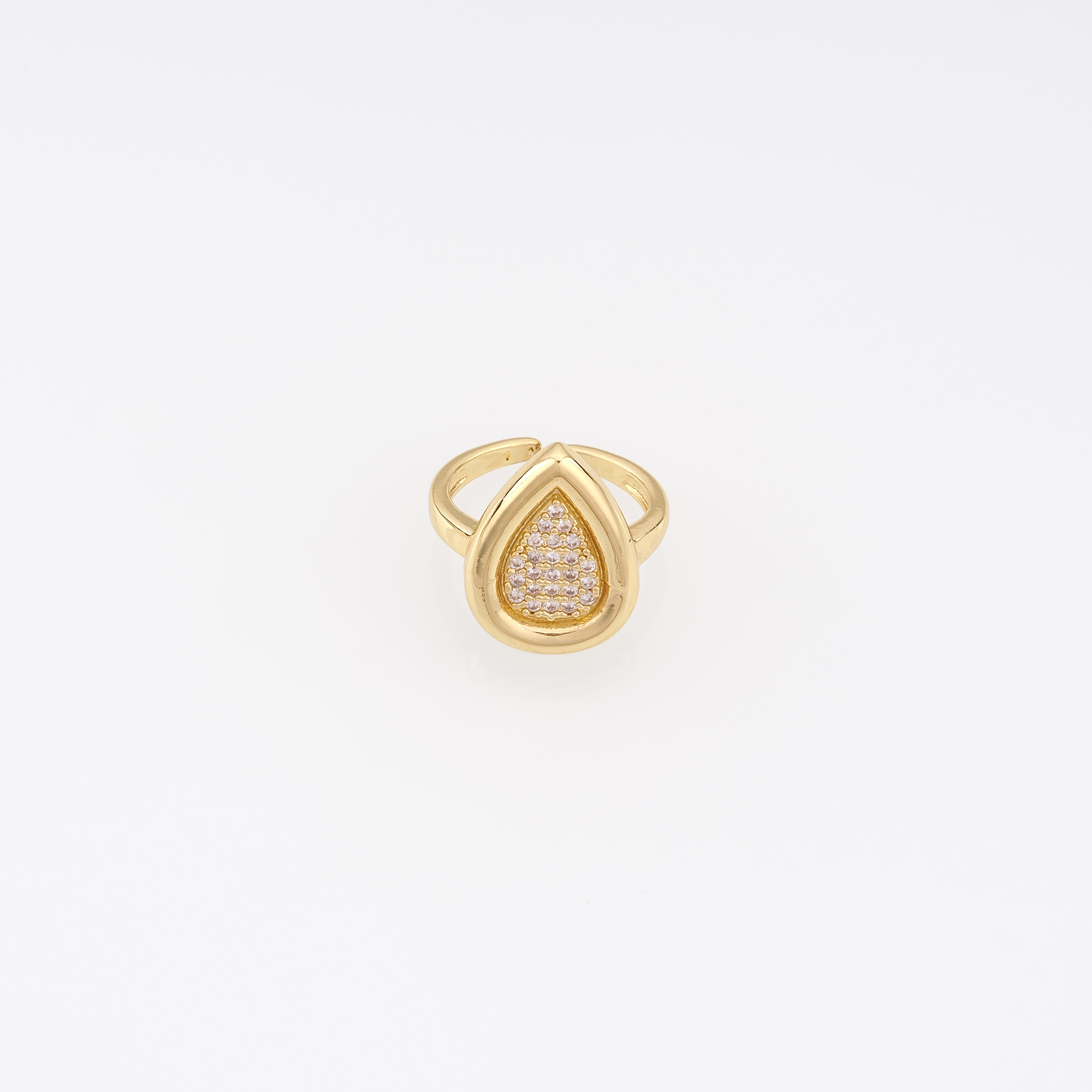 18K Gold Filled Teardrop CZ Ring,Minimalist Ring,Dainty Zirconia Ring,Adjustable Ring,Open Ring