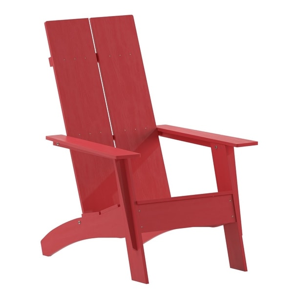 Modern Dual Slat Back Adirondack Style Patio Chair
