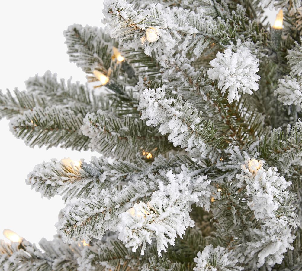 Pre-Lit Flocked West Virginia Spruce Faux Christmas Tree