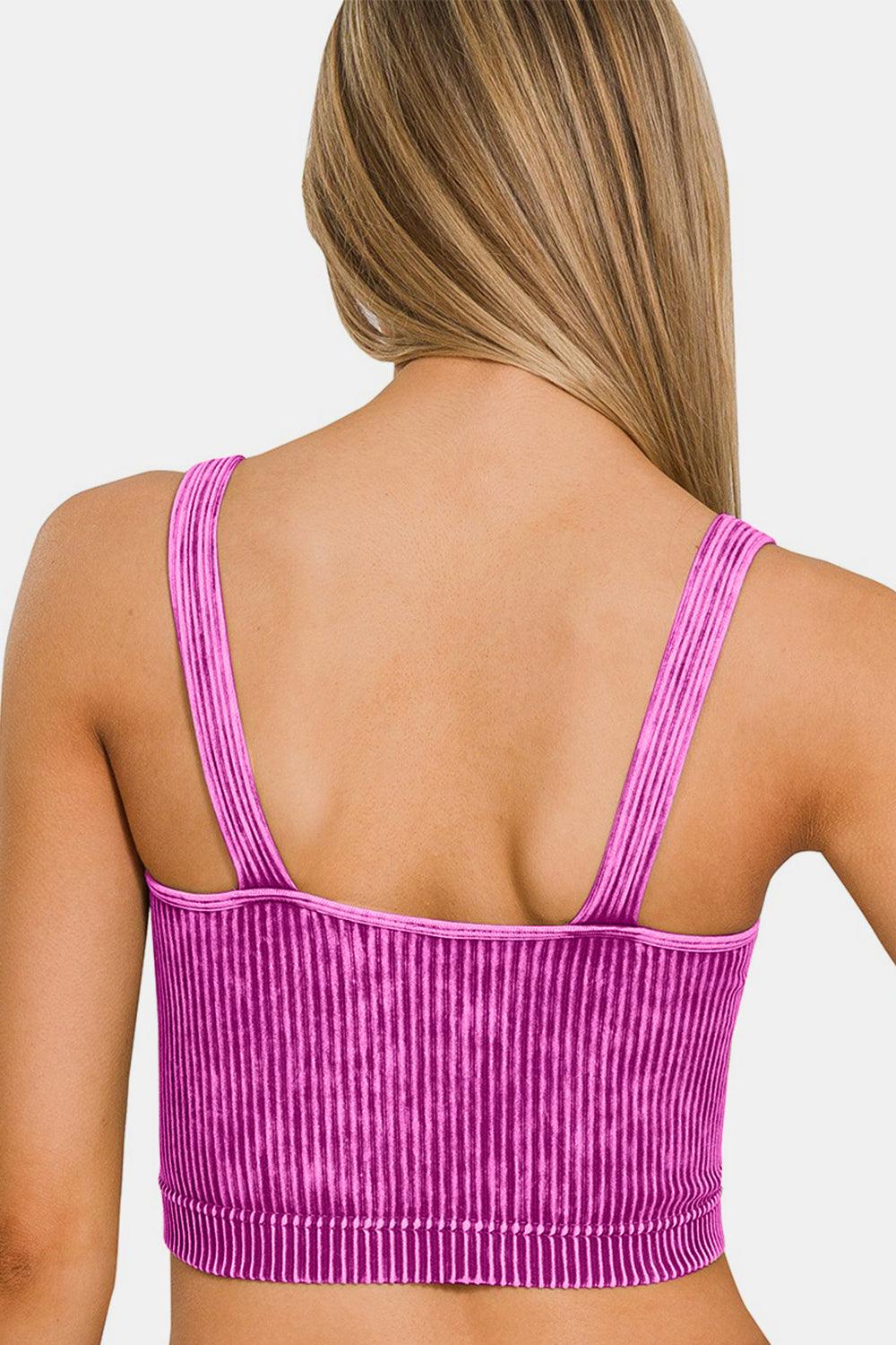 Ribbed V-Neck Cropped Tank TopClistos