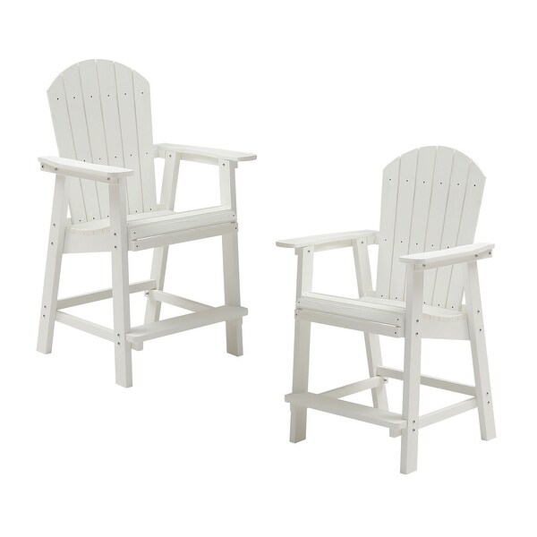 2piece Set Patio Bar with Armchair Set,White