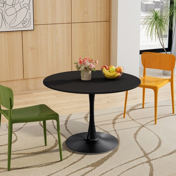 Modern 42 in. Round Dining Table with Round MDF Table Top,Metal Base