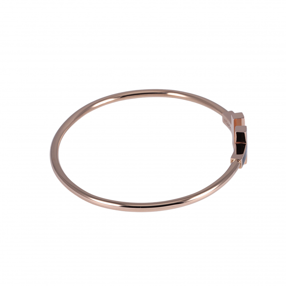Tiffany & Co. Tiffany T Wire Bracelet 18K Rose Gold Onyx 64028685