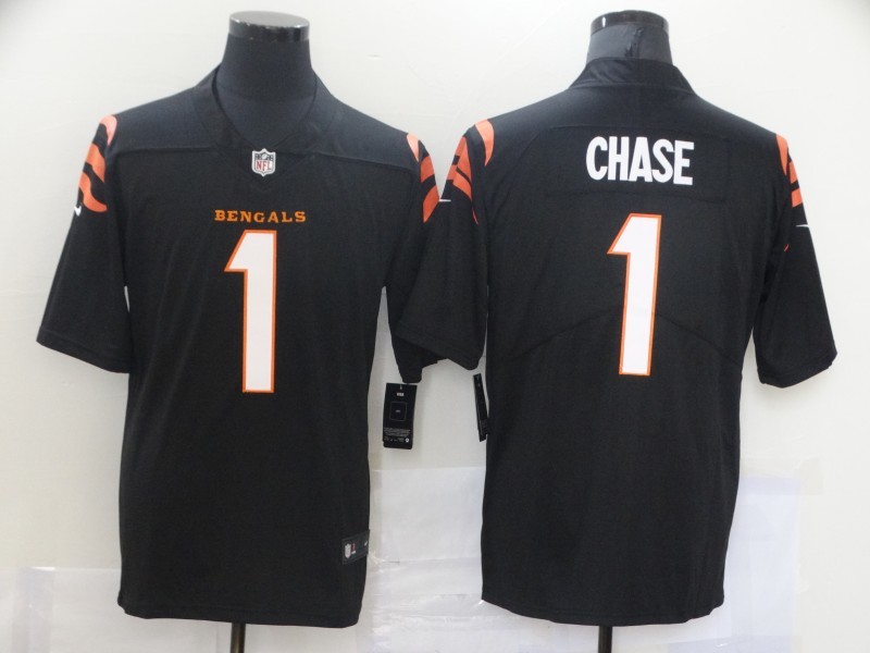 Men's Cincinnati Bengals Ja'Marr Chase #1 Black Game Jersey