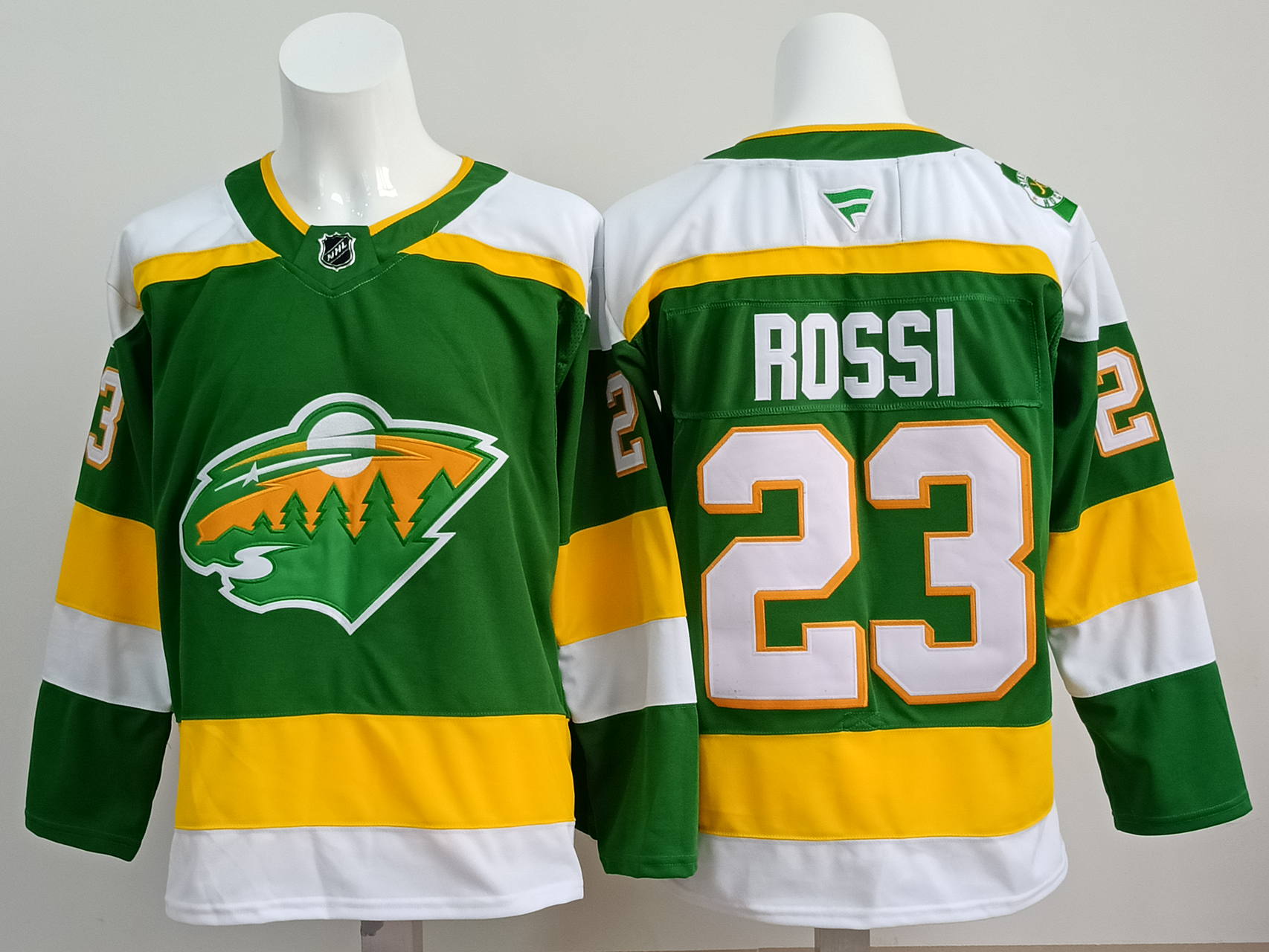 Men's Minnesota Wild Marco Rossi #23 Fanatics Bright Green Retro Version Player Jersey