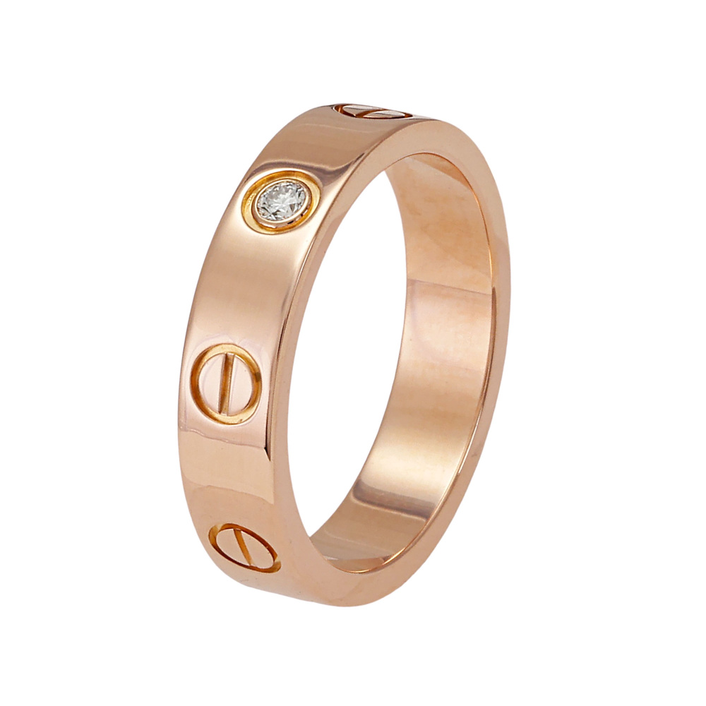Cartier Love 1 Diamond Ring 18K Rose Gold B4050700