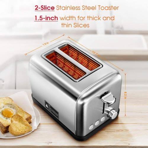 Holife 2 Slice Toaster Stainless Steel [LCD Timer Display] Bagel Toaster ( 6
