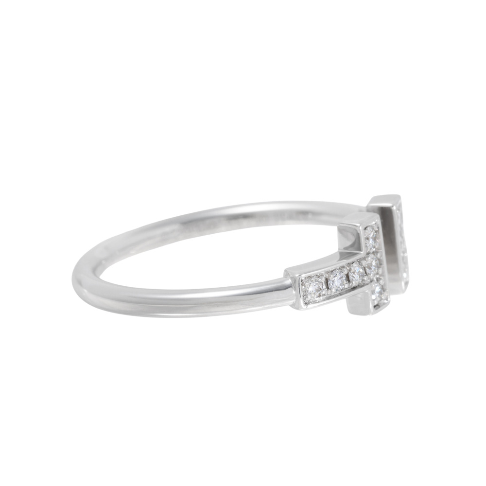 Tiffany & Co. Tiffany T Wire Ring 18K White Gold Diamond 60147236