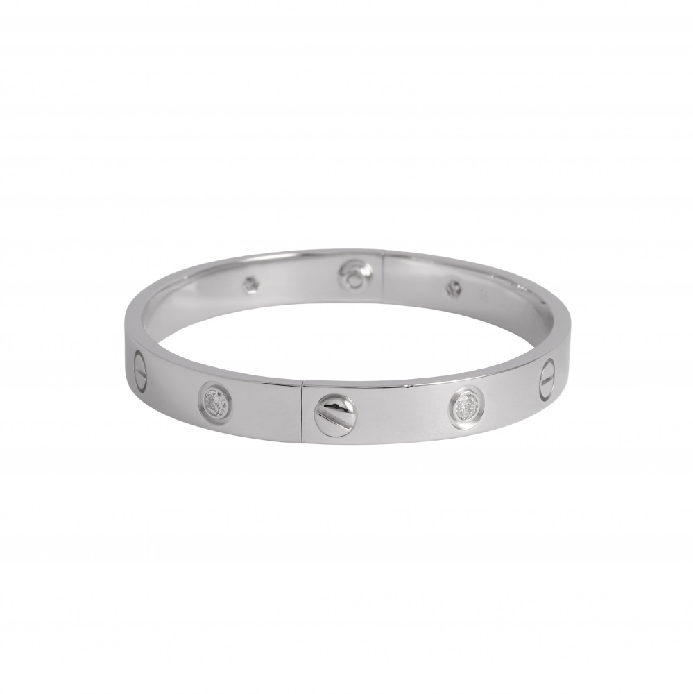 Cartier Love 6PD Bracelet 18K White Gold Diamond