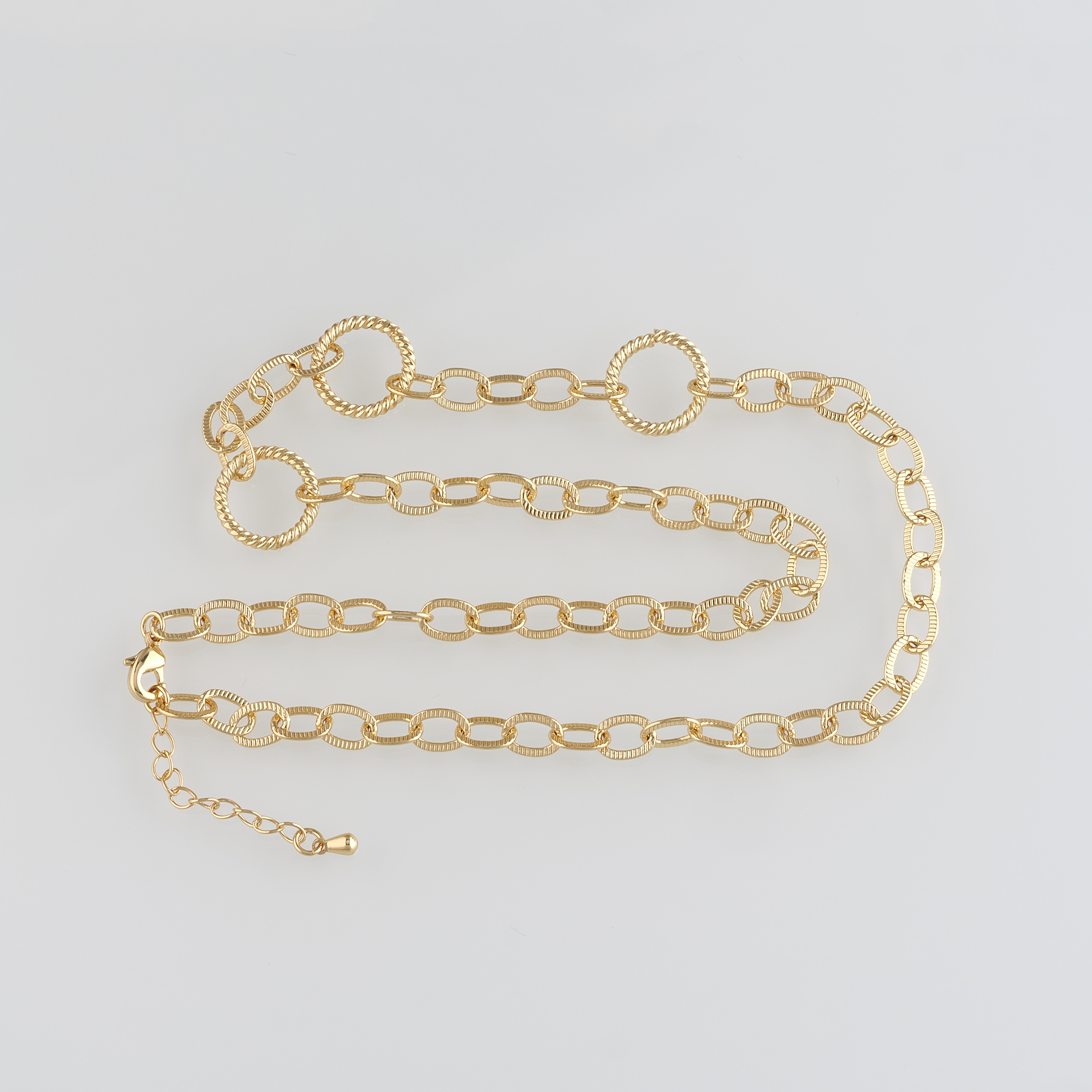 18K Gold Filled Textured Chain Necklace,Thin Link Chain Necklace,Oval Cable Link Chain,Minimalist Necklace,Adjustable Necklace