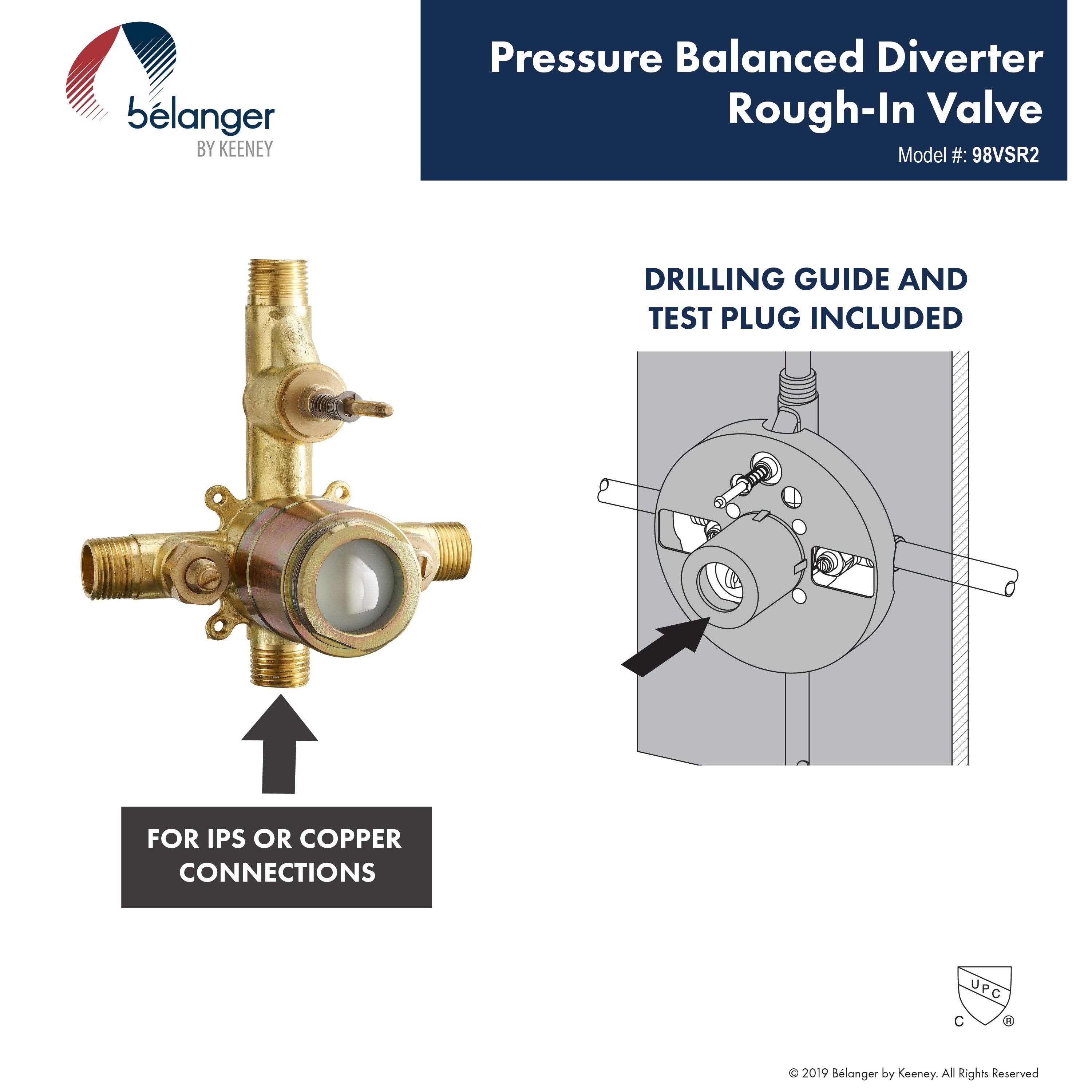 Belanger KIT-QUA130CCP Rain Pressure Balanced Square Shower System, Polished Chrome