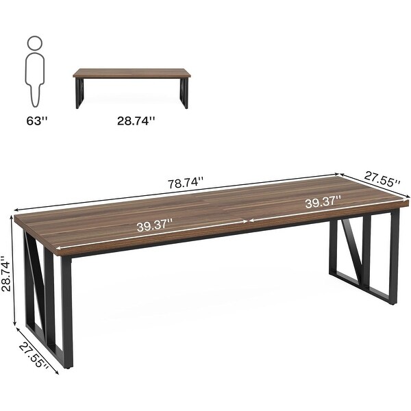 Extra Long Dining Room Table,78.7 Inches Rectangular Dining Table,Kitchen Table