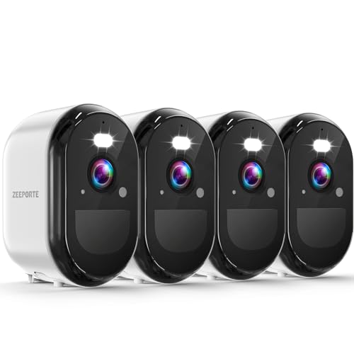 2K Security Cameras Wireless Outdoor, WiFi Battery Powered Indoor Camera for Home Security with AI Motion Detection, Spotlight, 2-Way Talk, Siren, IP65, Cloud/SD Storage, 2 Cameras