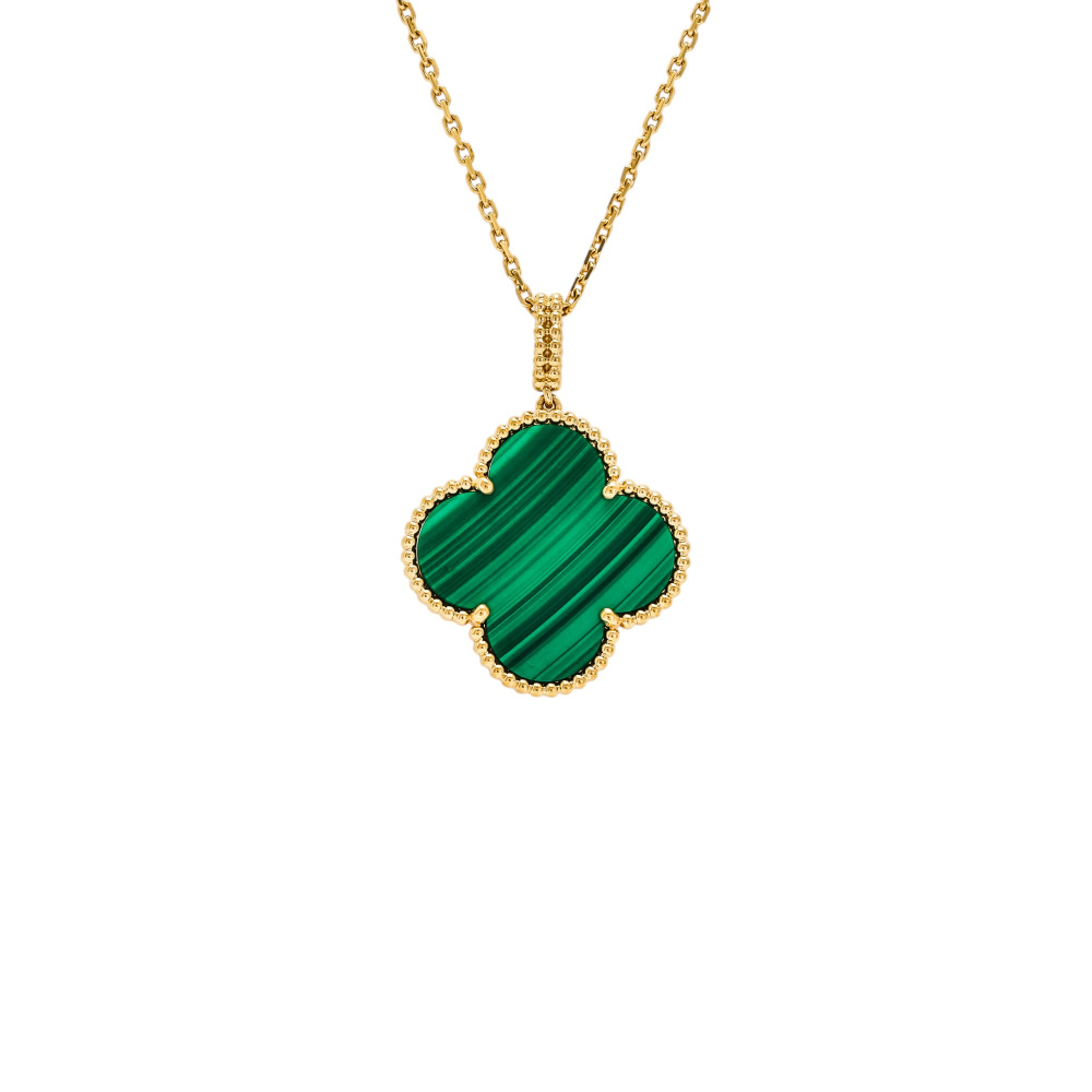 Van Cleef & Arpels Magic Alhambra Necklace 1 Motif 18K Yellow Gold Malachite VCARO3MG00