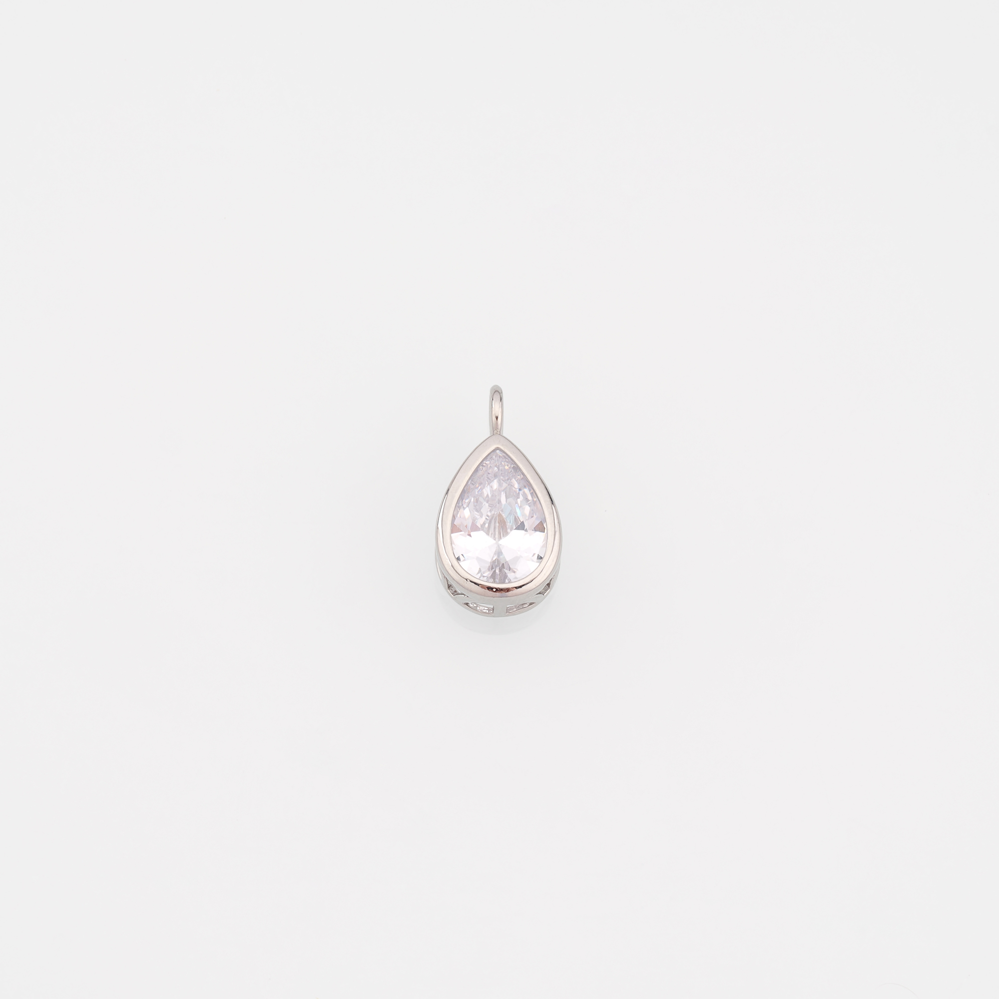 18K Gold Filled Teardrop Pendant,Crystal Teardrop Charm Earrings Necklace for DIY Jewelry Making Supply