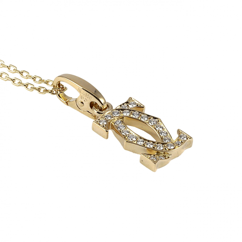 Cartier 2C Necklace 18K Yellow Gold Diamond