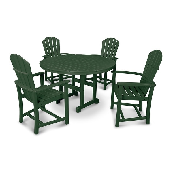 POLYWOOD Palm Coast 5Piece Round Farmhouse Dining Set