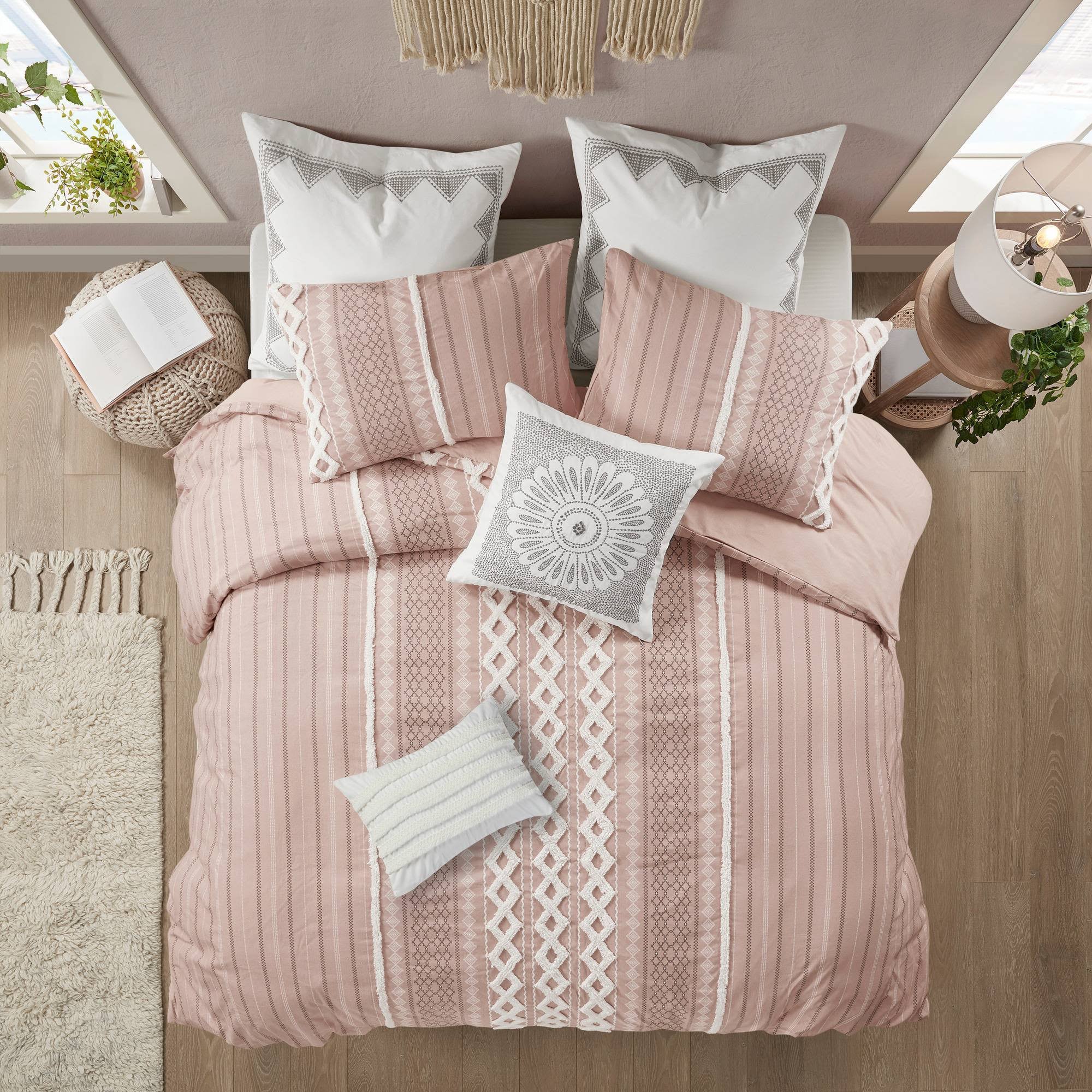 INK+IVY - Imani Cotton Duvet Cover Mini Set - Blush - King/Cal King
