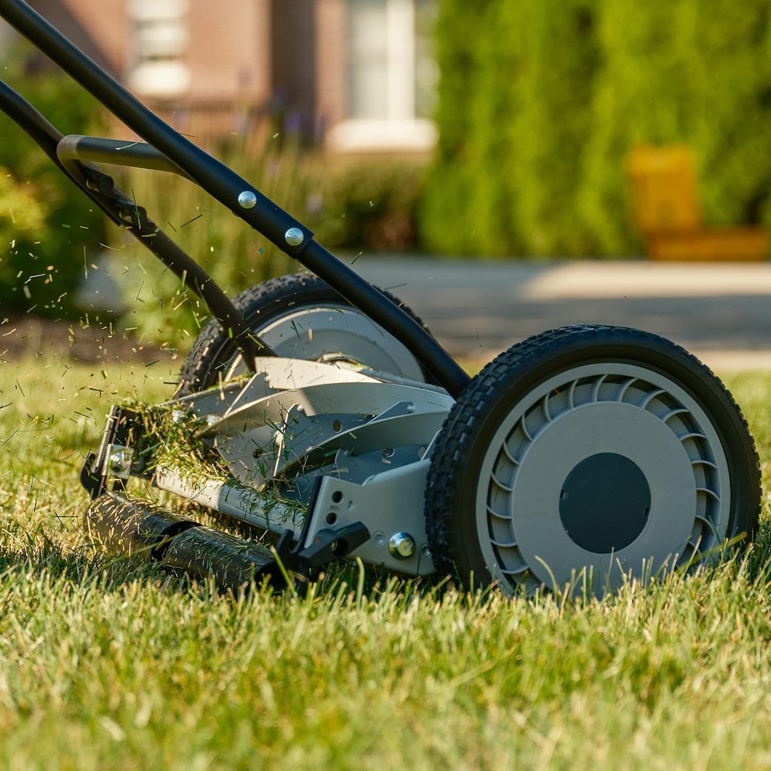 18-Inch 5-Blade Push Reel Lawn Mower, 18-Inch, 5-Blade, Black