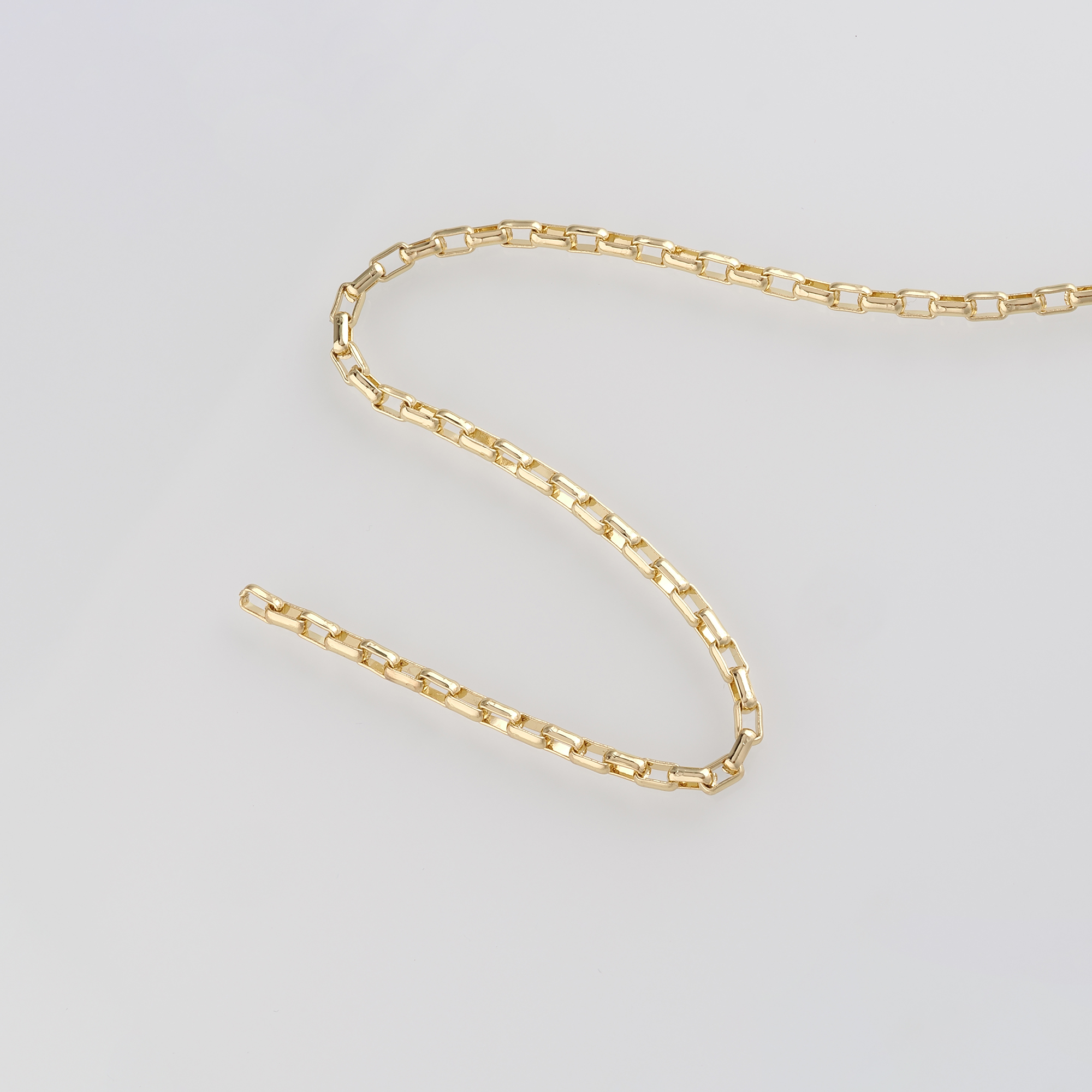 18K Gold Filled Paper Clip Chain Necklace,Dainty Link Chain,Gold Chain Necklace for DIY Jewelry Making Supply
