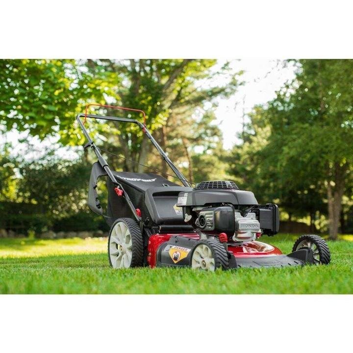 troy-bilt-21 in. 160 cc Gas Walk Behind Push Mower with High Rear Wheels and 3-in-1 Cutting System
