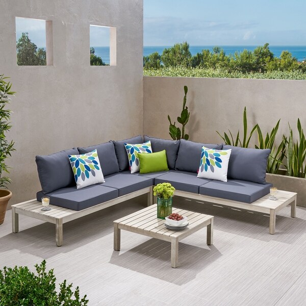 Arlington 5seat Acacia Sectional Sofa Set by Christopher Knight Home