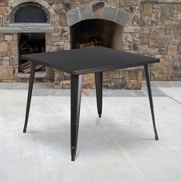 35.5'' Square Metal IndoorOutdoor Table