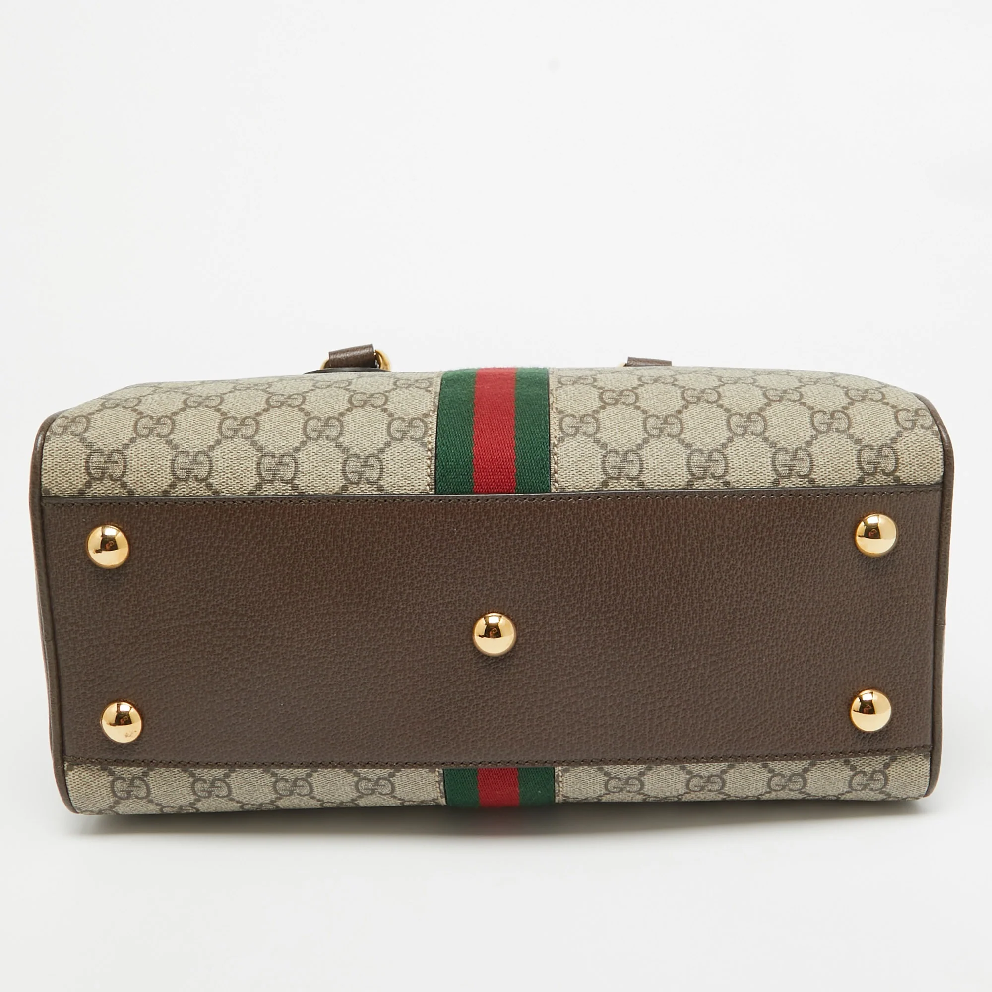 Gucci GG Canvas Ophidia Medium Bowling Bag - Beige
