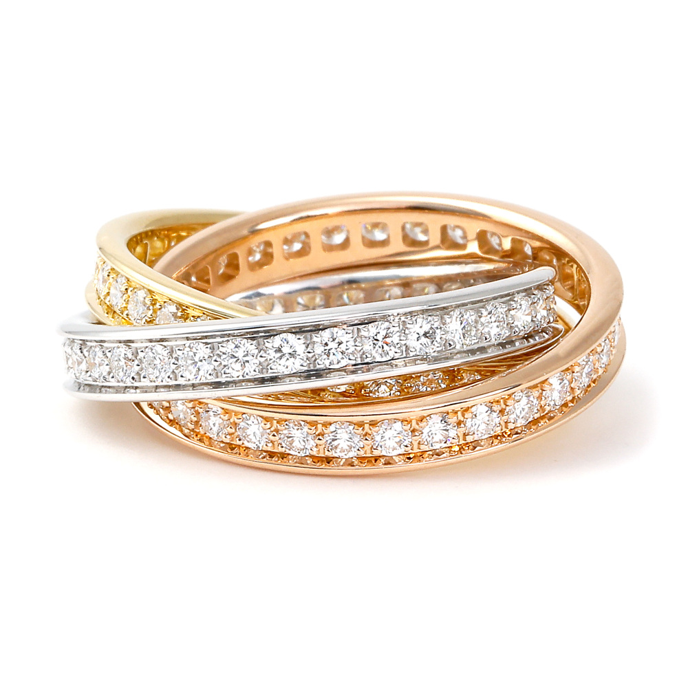 Cartier Trinity Ring Tri-Gold Diamond