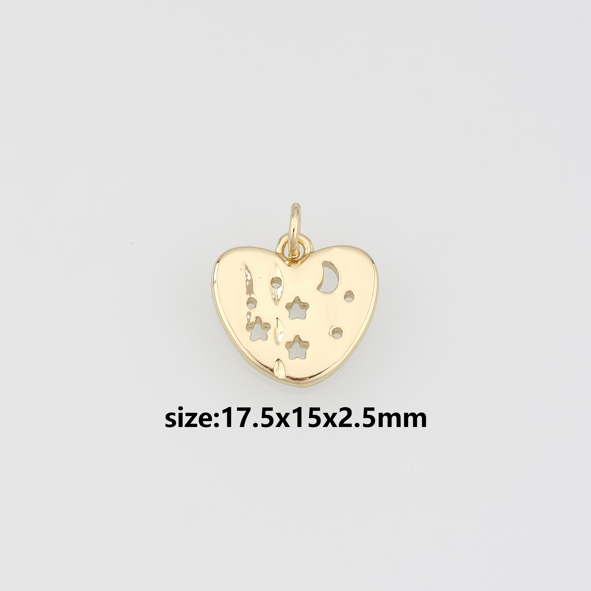 18K Gold Filled Heart Pendant,Dainty Heart Charm Earrings Necklace for DIY Jewelry Making Supply