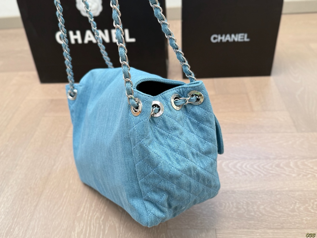 Chanel denim flap bag chain bag - cnluxepick