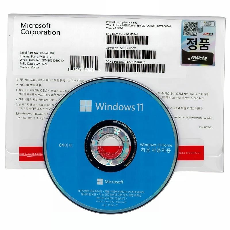 Windows 11 Home 64bit 1pk DSP OEI DVD-Korean version